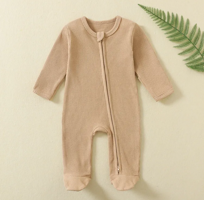 Premium Ribbed Zip-Up Sleepsuit