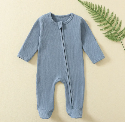 Premium Ribbed Zip-Up Sleepsuit