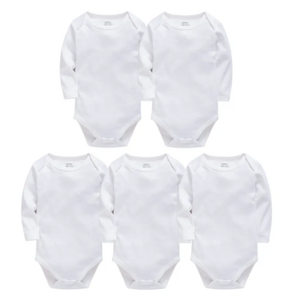 5-Pack Essential Pure Cotton Long-Sleeve Bodysuits