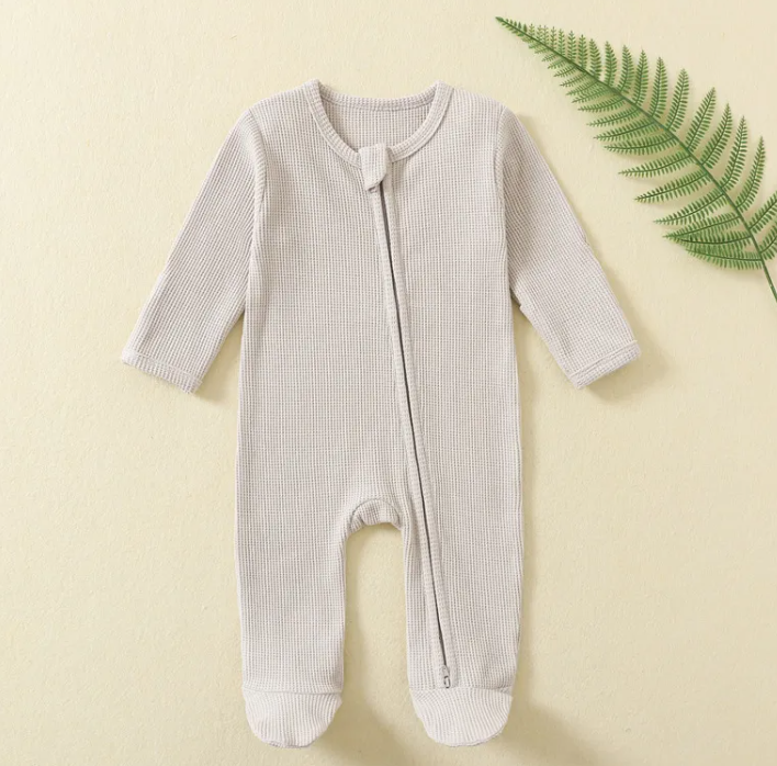 Premium Ribbed Zip-Up Sleepsuit