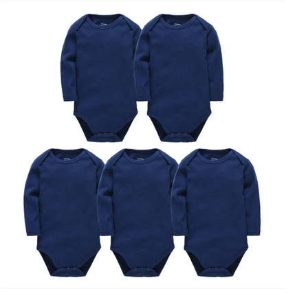 5-Pack Essential Pure Cotton Long-Sleeve Bodysuits