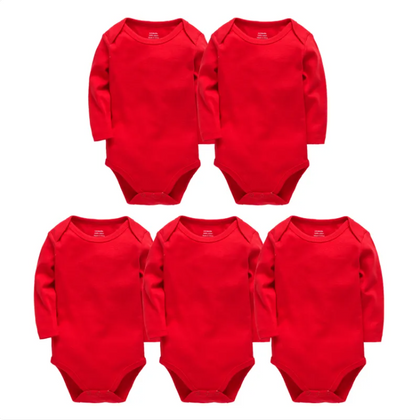 5-Pack Essential Pure Cotton Long-Sleeve Bodysuits