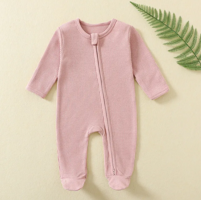Premium Ribbed Zip-Up Sleepsuit