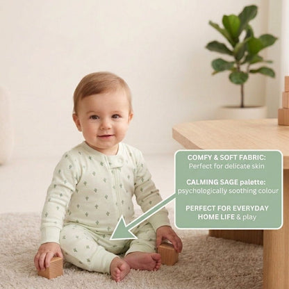 Dreamy Cotton Zip-Up Sleepsuit