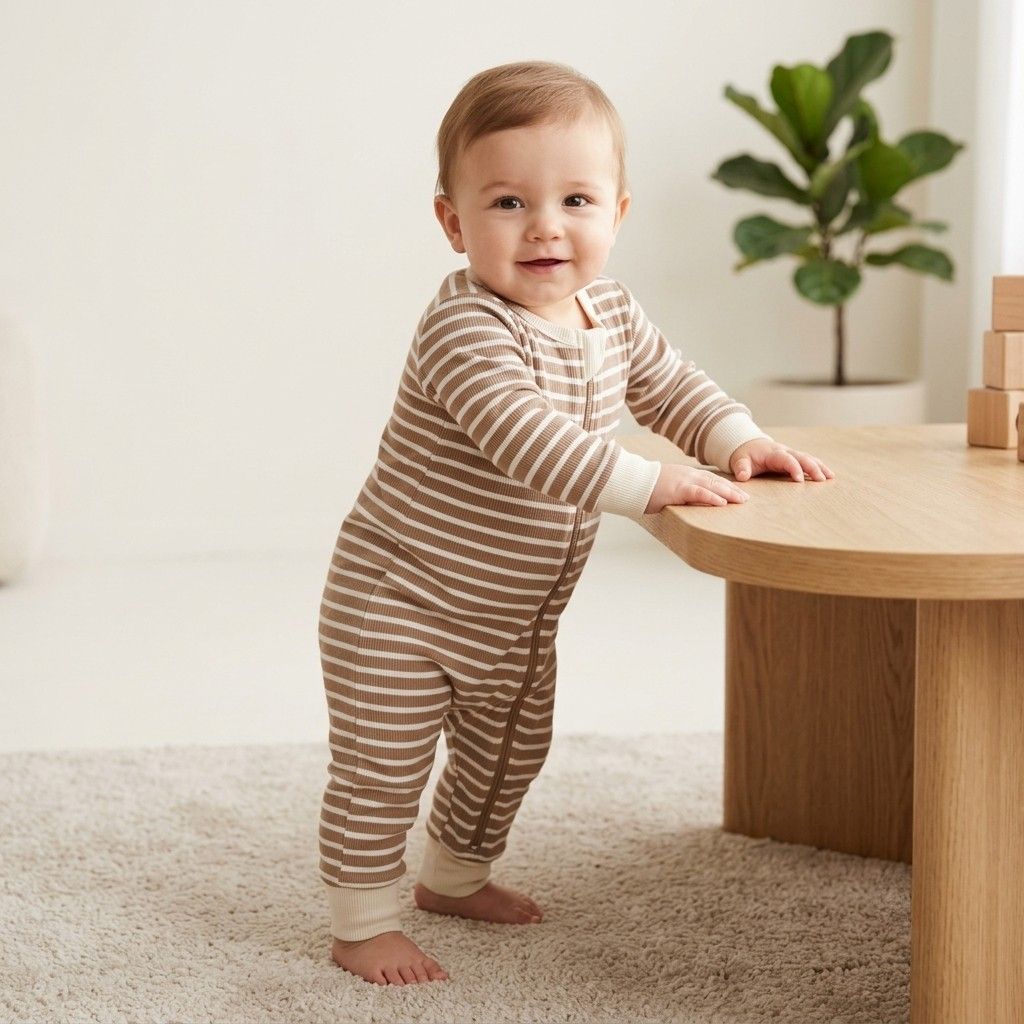 Dreamy Cotton Zip-Up Sleepsuit