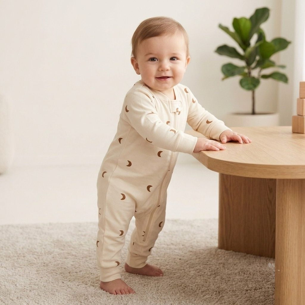 Dreamy Cotton Zip-Up Sleepsuit