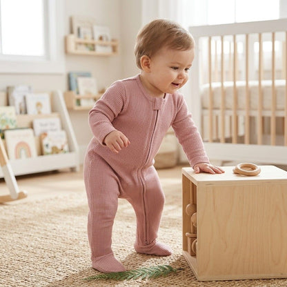 Premium Ribbed Zip-Up Sleepsuit