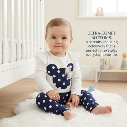 Playful Polka Dot Bow 2-Piece Ruffle Set